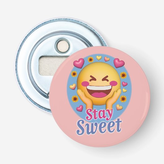 Flesopener 'Blijf Lief' Button Flesopener (Voorkant)