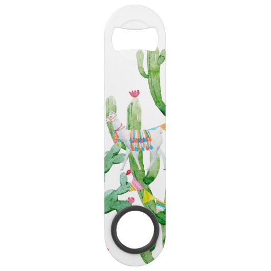 Flesopener Boho Llama Bohemian Cacti Desert Flo Speed Flessenopener (Achterkant)