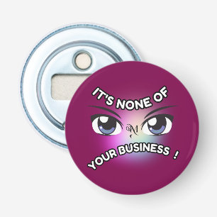 Flesopener: Geen van de jouwe (paarse) Button Flesopener