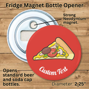 Flesopener in de vorm van een pizzapunt button flesopener