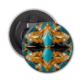 Flesopener met Bahamas Kleuren Design Button Flesopener (Voorkant)