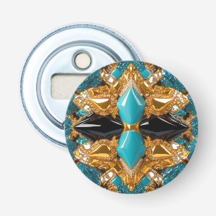 Flesopener met Bahamas Kleuren Design Button Flesopener