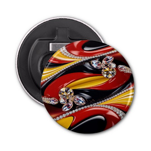 Flesopener met Belgian Colors Design Button Flesopener (Voorkant)