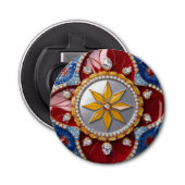 Flesopener met Colombiaanse kleuren Design Button Flesopener (Voorkant)