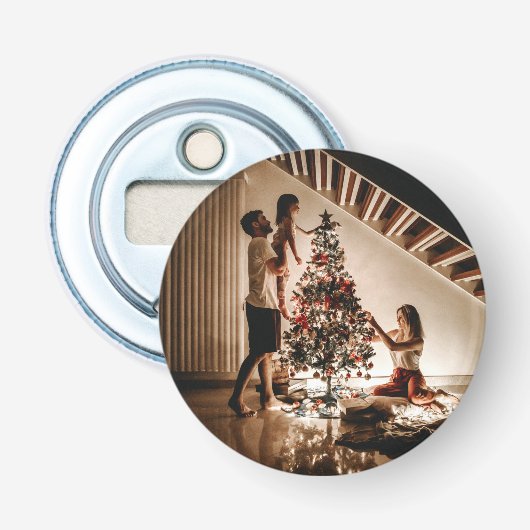 Flesopener met eigen familiefoto button flesopener (Voorkant)