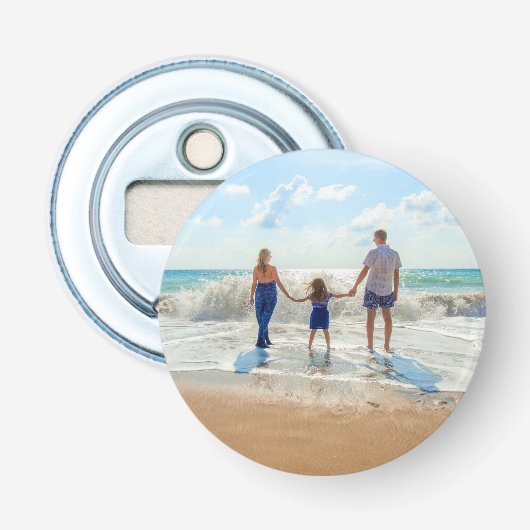 Flesopener met eigen foto button flesopener (Voorkant)