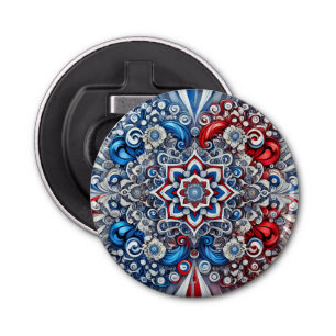 Flesopener met Franse kleuren Design Button Flesopener