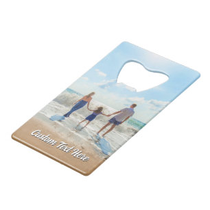 Flesopener met gepersonaliseerde tekst voor famili creditkaart flessenopener