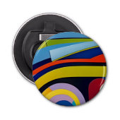 Flesopener met kleurrijke moderne digitale kunst button flesopener (Voorkant)