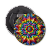 Flesopener met LGBTQ Kleuren Design Button Flesopener (Voorkant)