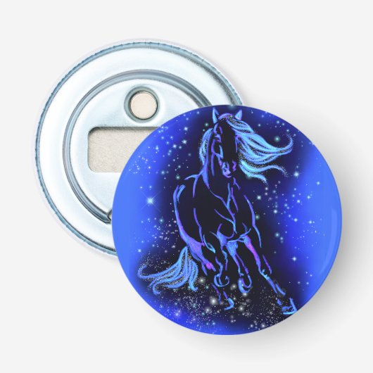 Flesopener met paard button flesopener (Voorkant)
