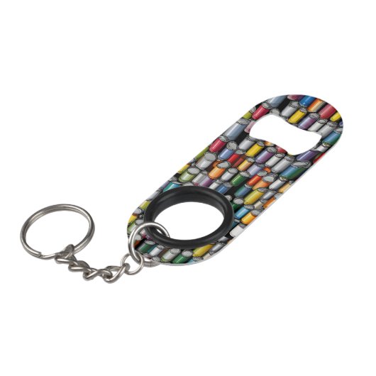 Flesopener met verfblik mini flessenopener (Voorkant Gekanteld)