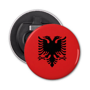 Flesopener met vlag van Albanië Button Flesopener