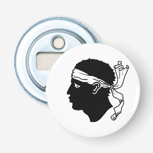 Flesopener met vlag van Corsica Button Flesopener