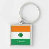 Flesopener met vlag van Ierland en achternaam Sleutelhanger (Voorkant)