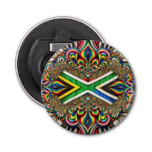 Flesopener met Zuid-Afrikaanse kleuren Design Button Flesopener (Voorkant)