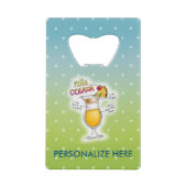 FLESOPENER - PINA COLADA RECIPE COCKTAIL ART CREDITKAART FLESSENOPENER (Voorkant)