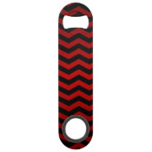 Flesopener schedel Rozen gothic Chevron rood en zw Speed Flessenopener (Achterkant)
