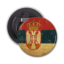 Flesopener Servië Vlag Button Flesopener