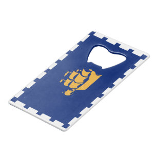 Flesopener van roestvrij staal met vlag van Quebec Creditkaart Flessenopener