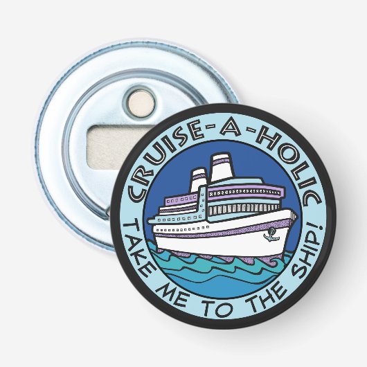 Flesopener voor cruise-fanaat button flesopener (Voorkant)