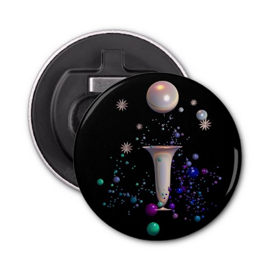Flesopener voor kosmische symfonie button flesopener (Voorkant)