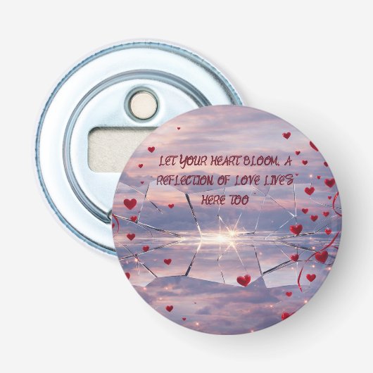 Flesopener voor liefde  button flesopener (Voorkant)