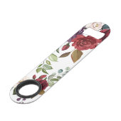 Flesopener Wit Rozen Goud Geometrisch Bloemen Fl Speed Flessenopener (Voorkant Gekanteld)