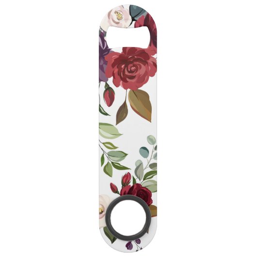 Flesopener Wit Rozen Goud Geometrisch Bloemen Fl Speed Flessenopener (Voorkant)