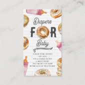 Flessen & Bagels Meisje Baby shower Luier Raffle Informatiekaartje (Voorkant)