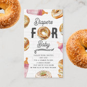 Flessen & Bagels Meisje Baby shower Luier Raffle Informatiekaartje