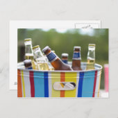 Flessen bier in ijsemmer briefkaart (Voorkant / Achterkant)