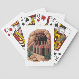 Flessen Bij Een Grot Pokerkaarten