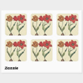 flessen, bloeiende Tulip Flowers en Bulbs Vierkante Sticker (Vel)