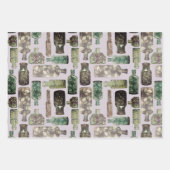  flessen & botanische texturen inpakpapier vel (Voorkant)