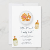 Flessen + Brunch Chicken + Waffle Baby shower Kaart (Voorkant)