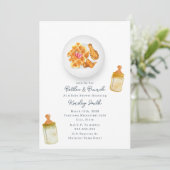 Flessen + Brunch Chicken + Waffle Baby shower Kaart (Staand voorkant)