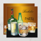 Flessen drank voor vrijgezellenfeest kaart (Voorkant / Achterkant)