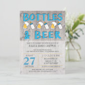 Flessen en Baby shower voor bier Kaart (Staand voorkant)