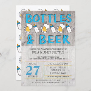 Flessen en Baby shower voor bier Kaart