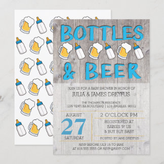 Flessen en Baby shower voor bier Kaart