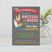 Flessen en bier Baby Douche Uitnodigingen (Staand voorkant)