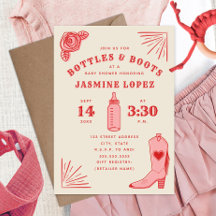Flessen en Boots Cowgirl Baby shower