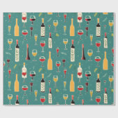 Flessen en glazen patroon cadeaupapier (Vlak)