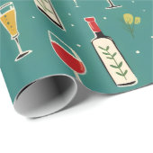 Flessen en glazen patroon cadeaupapier (Rol Hoek)