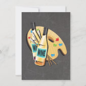 Flessen en penselen schilderen en Sip Art Party Kaart (Achterkant)