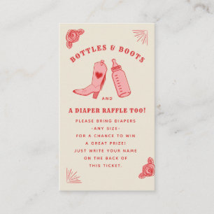 Flessen & Laarzen Baby shower Luier Raffle Ticket Informatiekaartje