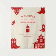 Flessen & Laarzen Cowboy Retro Rode Baby Borrel