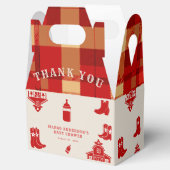 Flessen & Laarzen Cowboy Retro Rood Baby shower Bedankdoosjes (Geopend)