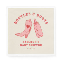 Flessen & Laarzen Cowgirl Western Roze Baby shower